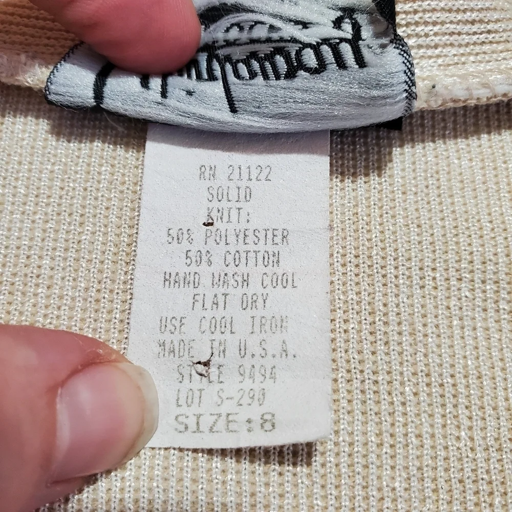 7316 * Whirlaway Frocks Vintage Tank Dress & Cardigan Jacket Set Cream Size 8 - Picture 12 of 16